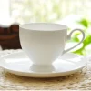 Sleek Simple White Mug with Saucer