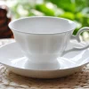 Sleek Simple White Mug with Saucer - Image 4