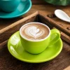 Classic Plain Color Mugs with Saucers - Image 3