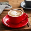 Classic Plain Color Mugs with Saucers